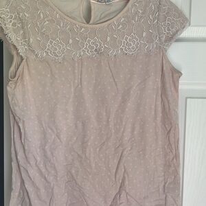 Pink Embellished Blouse with Peter Pan Collar